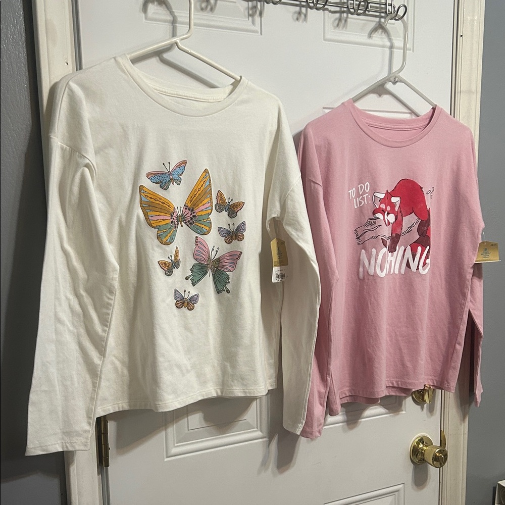 Butterfly Print Women's Pajama Tops Bundle